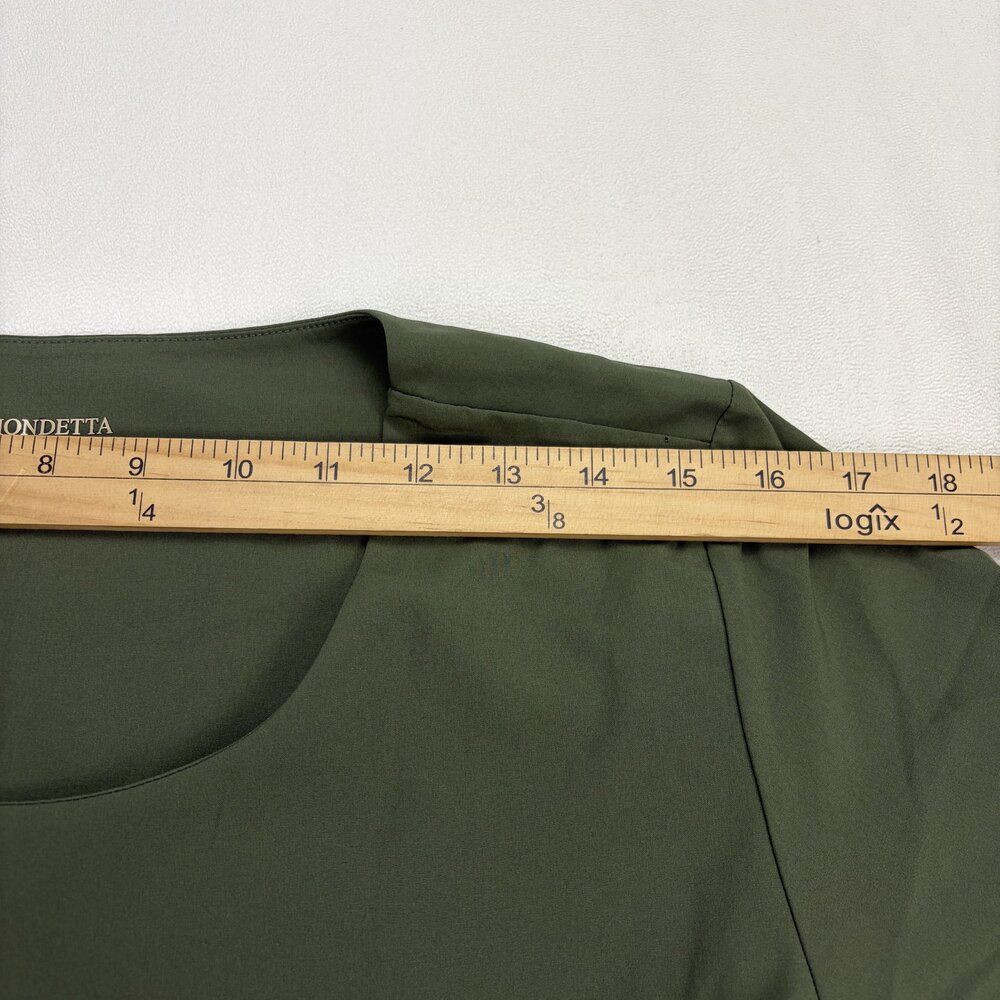 Mondetta Olive Green Drawstring Waist Short Sleeve Dress M - Picture 8 of 10